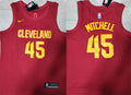 Mens Cleveland Cavaliers #45 Donovan Mitchell Burgundy Icon Edition Swingman Jersey