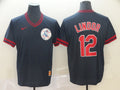 Men’s Cleveland Guardians Francisco Lindor #12 Navy Authentic Baseball Jersey