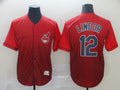 Men’s Cleveland Guardians Francisco Lindor #12 Red Gradient Jersey