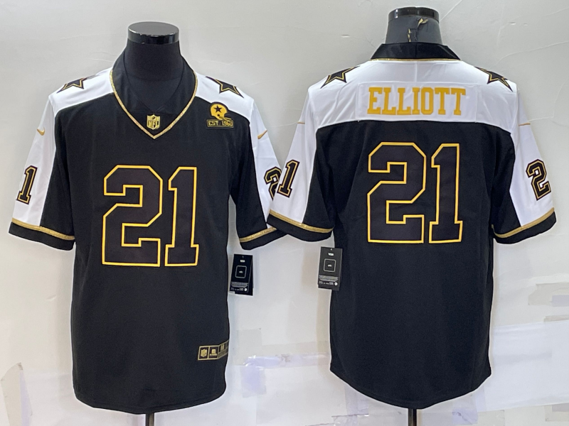 Men’s Dallas Cowboys Ezekiel Elliott #21 Black Vapor Limited Jersey