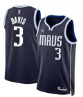 Mens Dallas Mavericks #3 Anthony Davis Navy Statement Edition Player Jersey