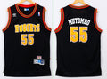 Men’s Denver Nuggets #55 Dikembe Mutombo Black Hardwood Classics Soul Swingman Throwback Jersey