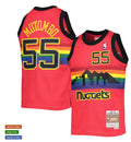 Men’s Denver Nuggets #55 Dikembe Mutombo Mitchell & Ness Red 1991-92 Hardwood Classics Reload Jersey