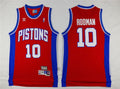 Men’s Detroit Pistons #10 Dennis Rodman Red Hardwood Classics Soul Swingman Throwback Jersey