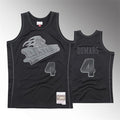 Men’s Detroit Pistons #4 Joe Dumars Mitchell & Ness Tonal Black Hardwood Classics Jersey