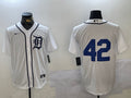 Men’s Detroit Tigers #42 White 2024 Jackie Robinson Day Home Limited Jersey