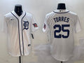 Men’s Detroit Tigers Gleyber Torres #25 White Home Jersey