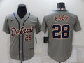 Men’s Detroit Tigers Javier Baez #28 Gray Baseball Jersey