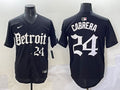 Men’s Detroit Tigers Miguel Cabrera #24 Black Jersey