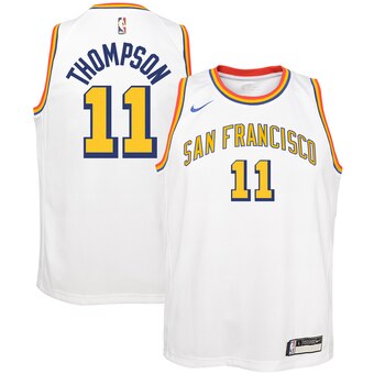 Men’s Golden State Warriors #11 Klay Thompson  White San Francisco Classic Edition Swingman Jersey