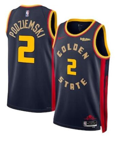 Mens Golden State Warriors #2 Brandin Podziemski Nike Navy 2024-25 City Edition Swingman Jersey