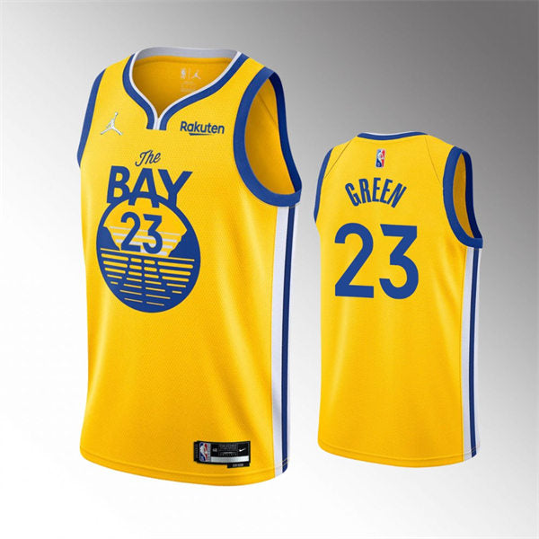 Men’s Golden State Warriors #23 Draymond Green Jordan Brand Gold Statement Edition Finished  Jersey