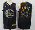 Men’s Golden State Warriors #30 Stephen Curry  Nike Black Gold Edition Jersey
