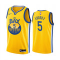 Mens Golden State Warriors #5 Kevon Looney Gold 2021-22 NBA 75th Anniversary Statement Edition Jersey