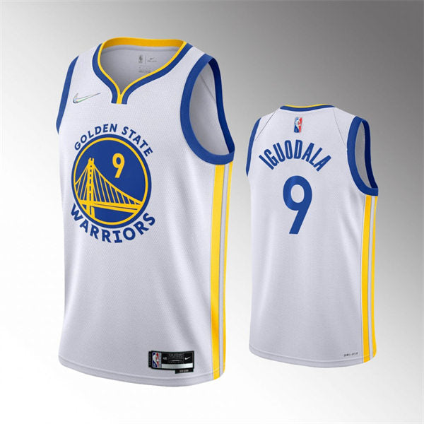 Mens Golden State Warriors #9 Andre Iguodala White Association Edition Swingman Jersey