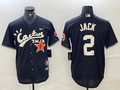 Men’s Houston Astros #2 Black Limited Jersey Joint Edition