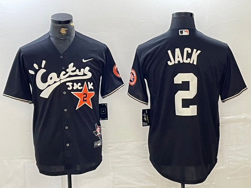 Men’s Houston Astros #2 Black Limited Jersey Joint Edition