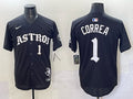 Men’s Houston Astros Carlos Correa #1 Black Jersey