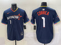 Men’s Houston Astros Carlos Correa #1 Navy 2025 City Connect Limited Jersey