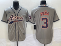 Men’s Houston Astros Jeremy Pena #3 Gray Jersey Joint Edition