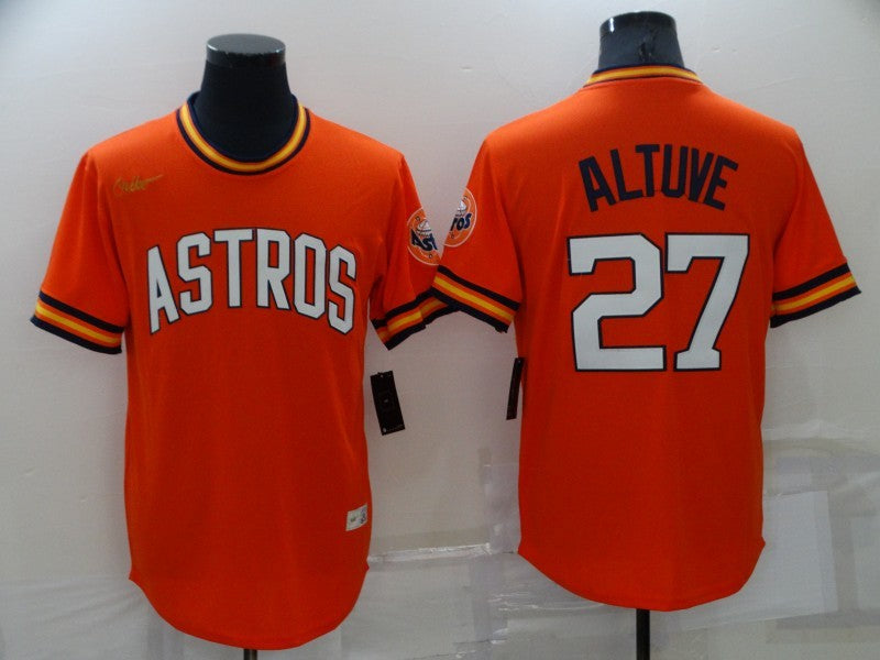 Men’s Houston Astros Jose Altuve #27 Orange Authentic Jersey