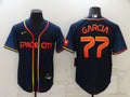 Men’s Houston Astros Luis Garcia #77 Navy Space City Jersey