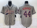 Men’s Houston Astros Yordan Alvarez #44 Gray Jersey Joint Edition