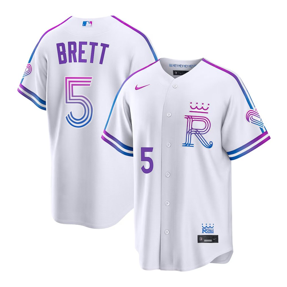 Men’s Kansas City Royals #5 George Brett White 2026 City Connect Stitched Jersey