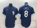 Men’s Kansas City Royals Nicky Lopez #8 Navy Baseball Jersey