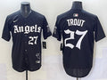 Men’s Los Angeles Angels Mike Trout #27 Black Limited Jersey