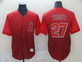 Men’s Los Angeles Angels Mike Trout #27 Red Gradient Baseball Jersey