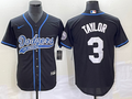 Men’s Los Angeles Dodgers Chris Taylor #3 Black Jersey Joint Edition