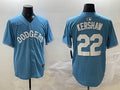 Men’s Los Angeles Dodgers Clayton Kershaw #22 Light Blue Limited Jersey