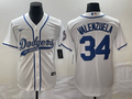 Men’s Los Angeles Dodgers Fernando Valenzuela #34 White Jersey Joint Edition