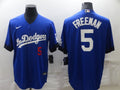 Men’s Los Angeles Dodgers Freddie Freeman #5 Blue Stitched Jersey