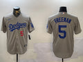 Men’s Los Angeles Dodgers Freddie Freeman #5 Gray Stitched Jersey