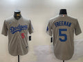 Men’s Los Angeles Dodgers Freddie Freeman #5 Gray Team Jersey
