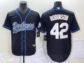 Men’s Los Angeles Dodgers Jackie Robinson #42 Black Jersey Joint Edition