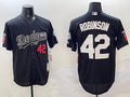 Men’s Los Angeles Dodgers Jackie Robinson #42 Black Throwback Cooperstown Collection Limited Jersey