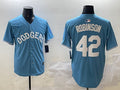 Men’s Los Angeles Dodgers Jackie Robinson #42 Light Blue Limited Jersey