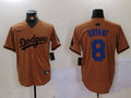 Men’s Los Angeles Dodgers Kobe Bryant #8 Brown Jersey