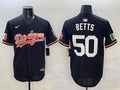 Men’s Los Angeles Dodgers Mookie Betts #50 Black Team Jersey