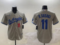 Men’s Los Angeles Dodgers Roki Sasaki #11 Gray Alternate Jersey