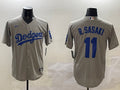 Men’s Los Angeles Dodgers Roki Sasaki #11 Gray Jersey