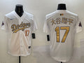 Men’s Los Angeles Dodgers Shohei Ohtani #17 White 2025 Gold Collection Jersey