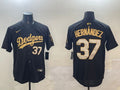 Men’s Los Angeles Dodgers Teoscar Hernandez #37 Black Jersey