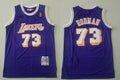 Men’s Los Angeles Lakers #73 Dennis Rodman 1998-99 Purple Mitchell&Ness Throwback Swingman Jersey