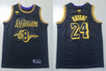 Mens Los Angeles Lakers #8 Front #24 Back Kobe Bryant Black Mamba Jersey