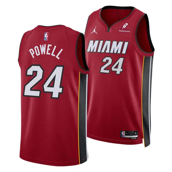 Mens Miami Heat #24 Norman Powell Red Statement Edition Swingman Jersey