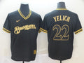 Men’s Milwaukee Brewers Christian Yelich #22 Black Jersey